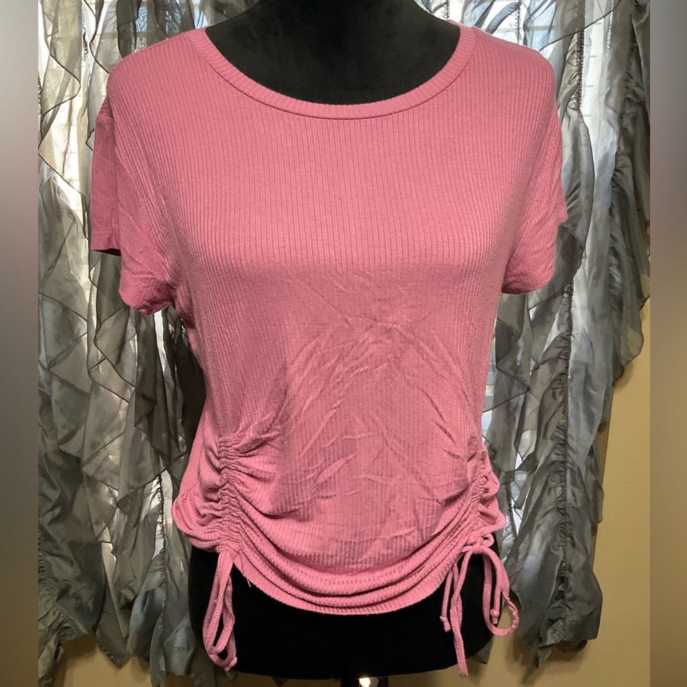 Love Charm XL dusty rose top with pull ruching